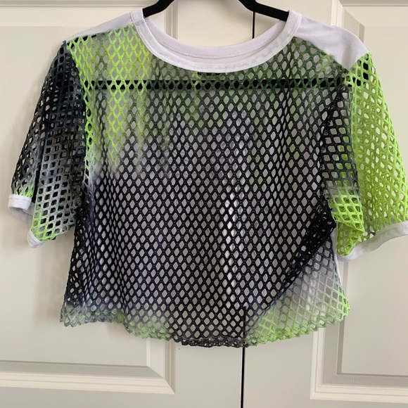 SET OF 2 NEON TEES ( body suit and mesh crop top) - Picture 3 of 5